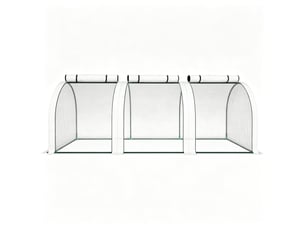 Serre de jardin modulaire 295x100x80 cm – blanche – 3 ouvertures zippées pour protéger vos cultures