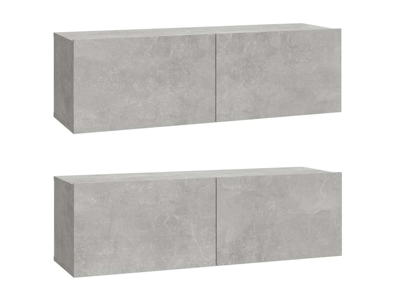  Ensemble de meubles tv - banc tv - meuble de rangement 3 pcs gris béton bois d'ingénierie  - Conforama D