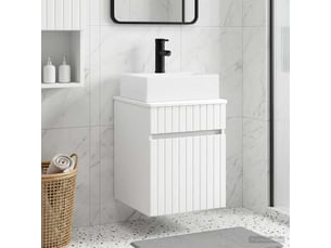 Meuble-sèche avec évier mural blanc 39x41x62.5 cm