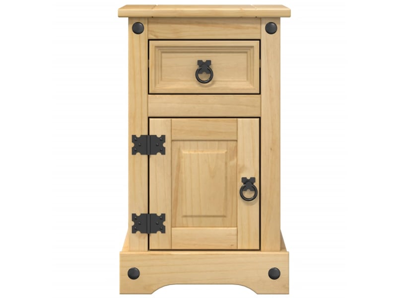 Table de chevet avec tiroir et compartiment avec porte 35 x 32,5 x 58 cm bois de pin massif et mdf dec033900  - Conforama B