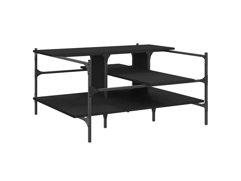  Table basse - table de salon - table à thé noir 100x100x48,5 cm bois d'ingénierie  - Conforama A