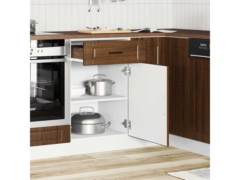 Meuble de rangement, armoire de cuisine porto chêne marron bois d'ingénierie shl21 - Conforama C