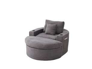 Canapé droit fixe OMNIGLINT TRADING LTD 1 place Tissu gris avec coffre de rangement
