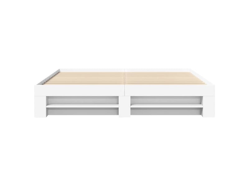  Lit double- lit adulte -  cadre de lit sans matelas blanc 200x200 cm bois d'ingénierie  - Conforama D