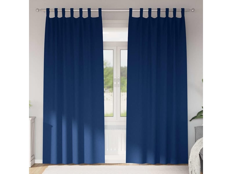  Lot de 2 rideaux occultants, rideaux black-out avec anneaux bleu foncé 245 x 140 cm cf44603  - Conforama B