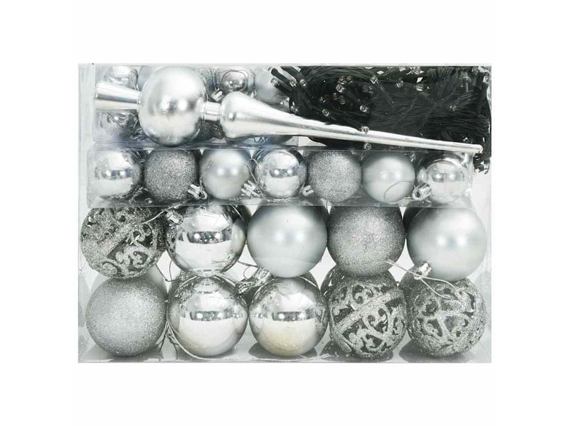  Ensemble de boules de noël 61 pcs 150 led blanc chaud ø 6 cm  - Conforama C