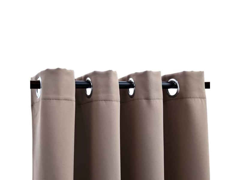  Lot de 2 rideaux occultants, rideaux black-out avec anneaux en métal taupe 140x175 cm cf44850  - Conforama C