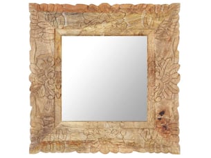 Miroir  à fixer coloris marron <strong></strong>  <strong></strong> - 50 cm x 50 cm