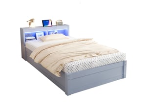 Lit coffre 90x200 cm    coloris gris