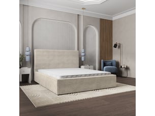 Lit coffre 180x200 cm <strong>MASSENO</strong> <strong></strong> coloris beige
