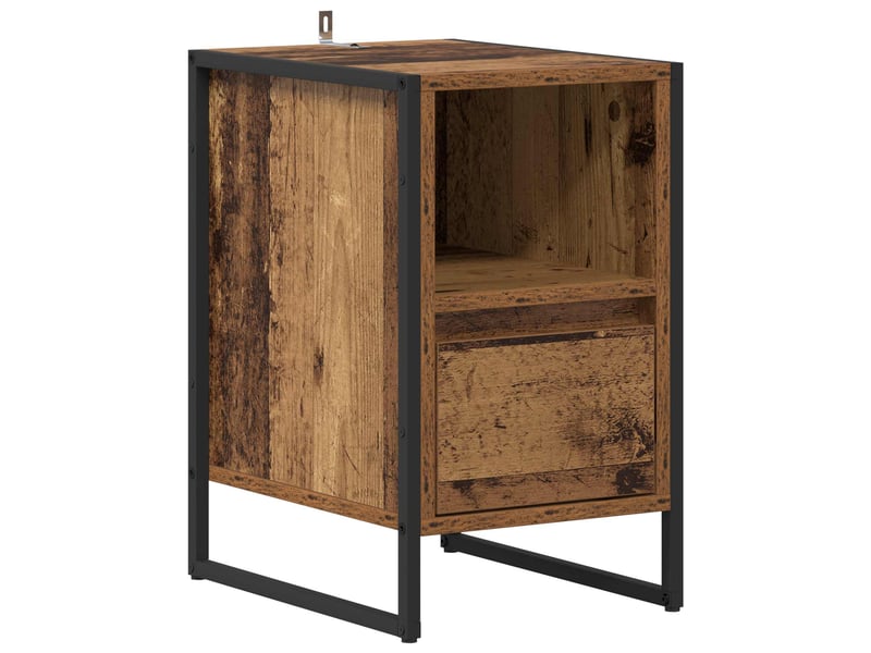  Table de chevet - cabinet de chevet - table de nuit 2 pc bois ancien 39,5 x 30 x 50 cm  - Conforama D