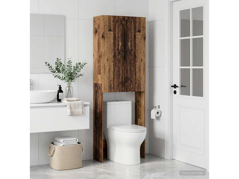  Armoire de toilette, meuble de toilette ede bois ancien 66x25.5x190 cm  - Conforama C