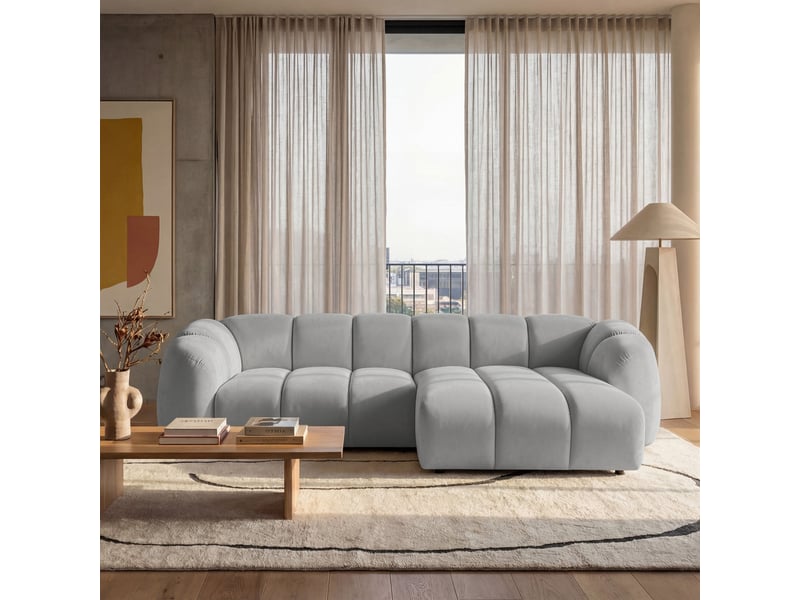  Selsey millma - canapé d'angle - 300 cm - velours gris clair Millma - Conforama B