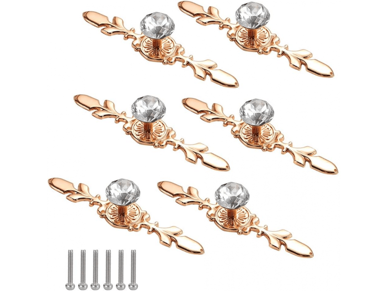  Bouton de meuble en cristal diamant doré, décoration pour meubles  - Conforama A