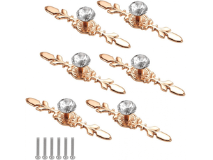 Bouton de meuble en cristal diamant doré, décoration pour meubles