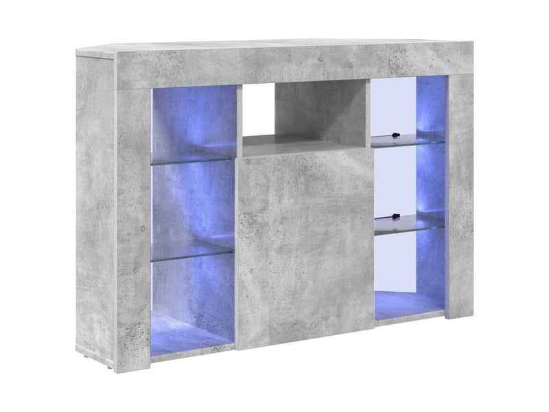 Meuble tv led d'angle 100x40x68cm gris béton bois d'ingénierie - Conforama A