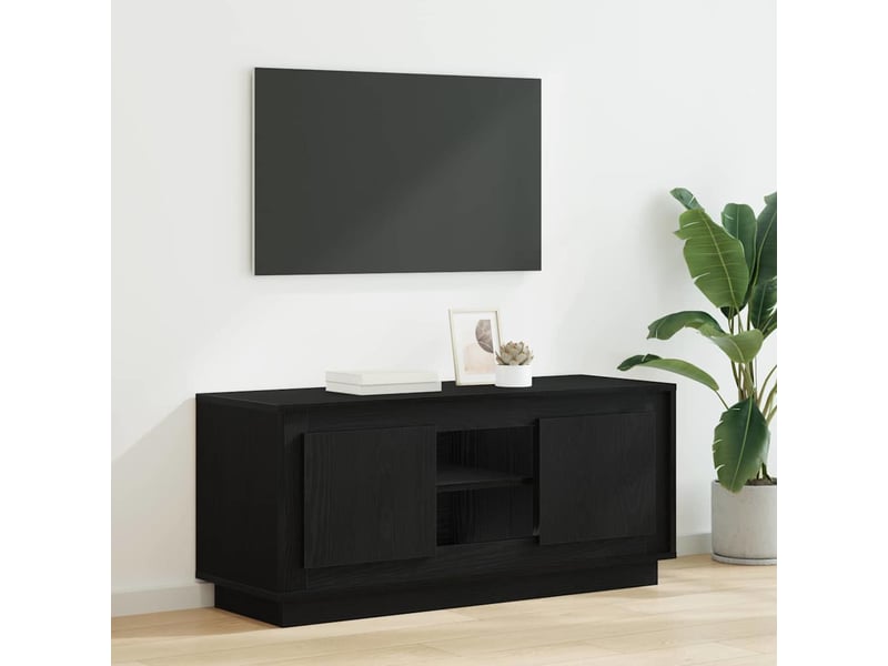  Meuble tv - banc tv - meuble de rangement 102 x 35 x 45 cm chêne noir bois d'ingénierie  - Conforama B