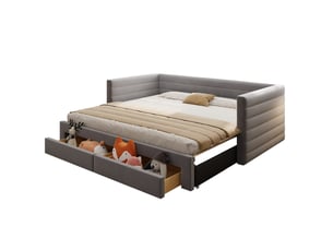 Lit gigogne 90x190 cm <strong>OKWISH</strong>  <strong></strong> coloris gris