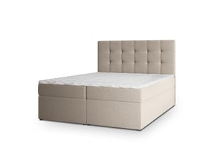 Lit avec rangement 140x200 cm <strong>MASSENO</strong> <strong></strong> coloris beige