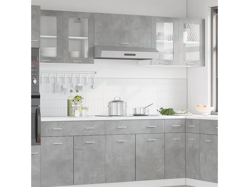  Vitrine suspendue lyon gris béton 80 x 31 x 60 cm  - Conforama C