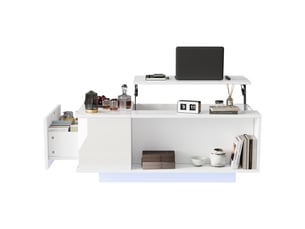 Table basse rectangulaire coloris blanc VLIVRA - 50 cmx100 cm
