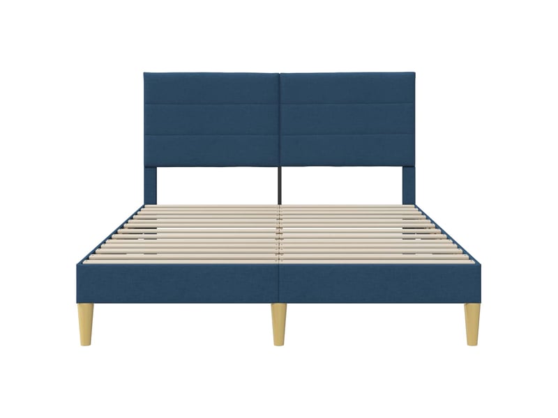  Lit double- lit adulte -  cadre de lit avec tête de lit bleu 120 x 200 cm tissu  - Conforama C