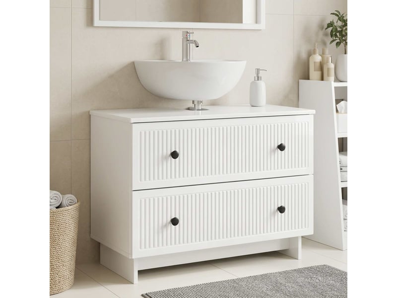  Meuble sous lavabo de salle de bain ede blanc brillant cf64868  - Conforama B