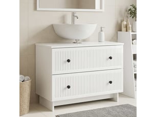 Meuble sous lavabo de salle de bain ede blanc brillant cf64868