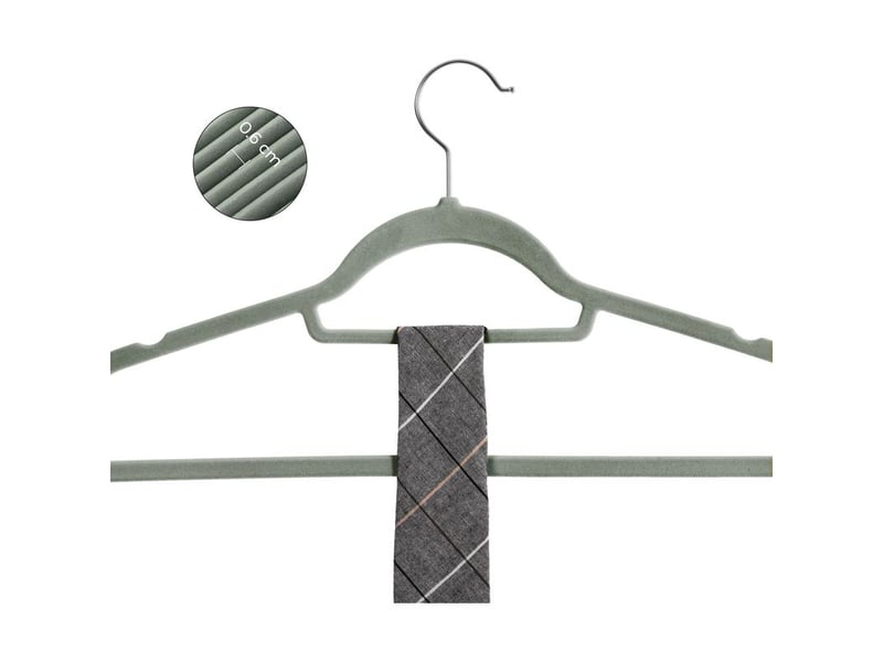  Cintres en velours, lot de 50, antidérapants, épaisseur 0,6 cm, gain de place, crochet pivotant à 360°, longueur 43,5 cm, pour manteaux, chemises, robes, pantalons, gris  - Conforama B