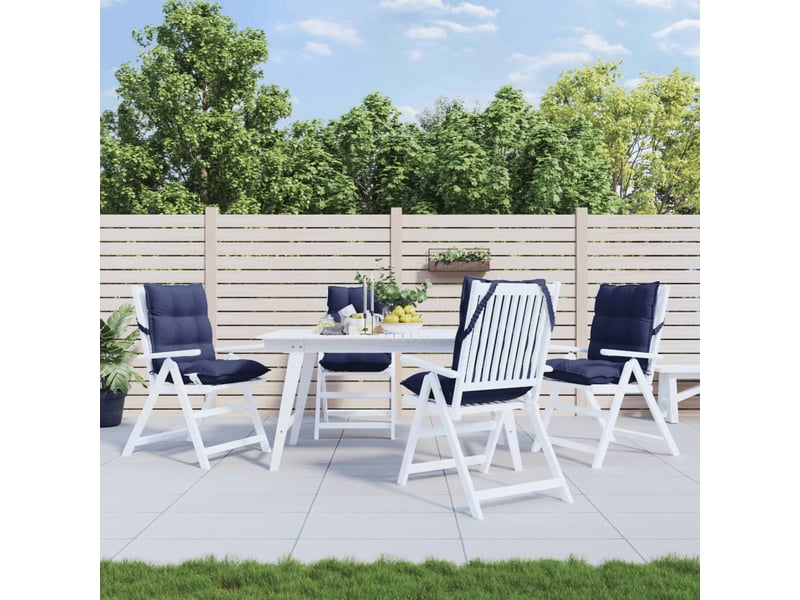  Lot de 4 coussins d'extérieur, coussins de chaise bleu marine 100 x 50 x 7 cm cf56409  - Conforama B