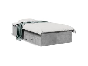 Lit simple 90x190 cm    coloris gris
