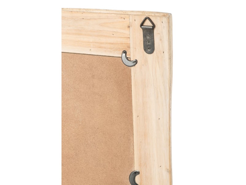 Miroir mural carré en bois chamonix 81cm naturel  - Conforama C