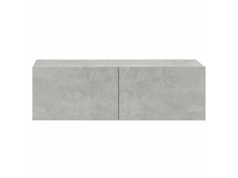  Lot de 4 meuble tv mural, meuble tv suspendu gris béton 100x30x30 cm  - Conforama E