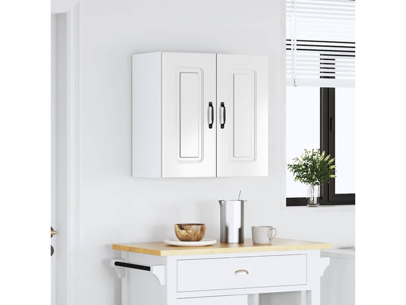 Armoire murale de cuisine kalmar blanc brillant bois ingénierie shl370 - Conforama C