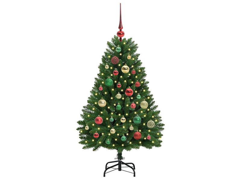  Sapin de noël - arbre de noël artificiel 120 cm 150 led blanc chaud vert  - Conforama C