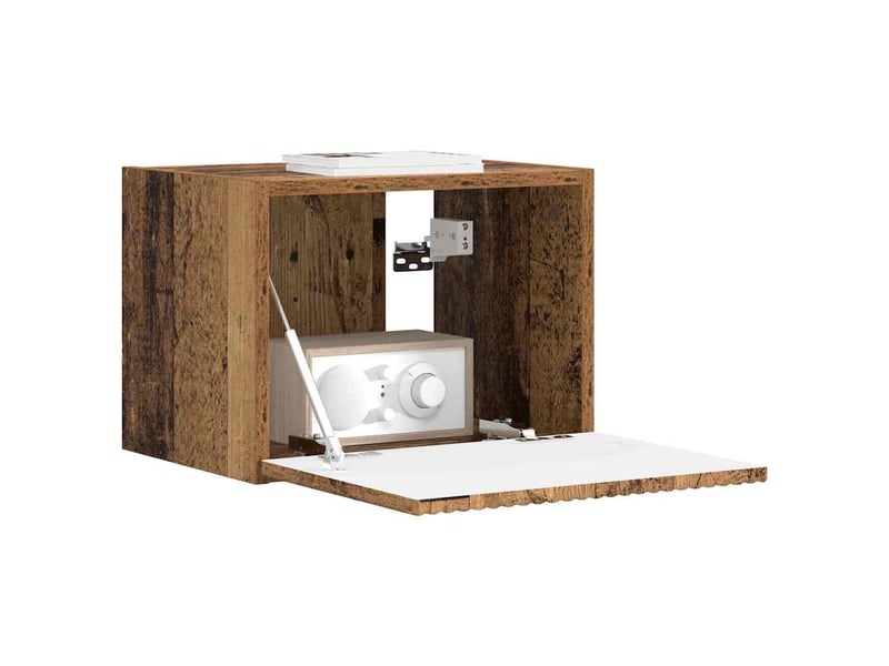  Meuble tv - banc tv - meuble de rangement mural 39 x 31 x 29,5 cm bois ancien bois d'ingénierie  - Conforama C