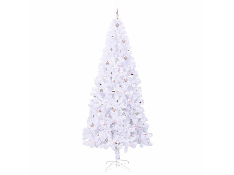  Sapin de noël artificiel, arbre de noël avec 300 led blanc 240 cm pvc et acier shl8492  - Conforama D