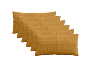 Lot de 6 housses de coussin almelo jaune 40 x 70 cm velours côtelé cf49883