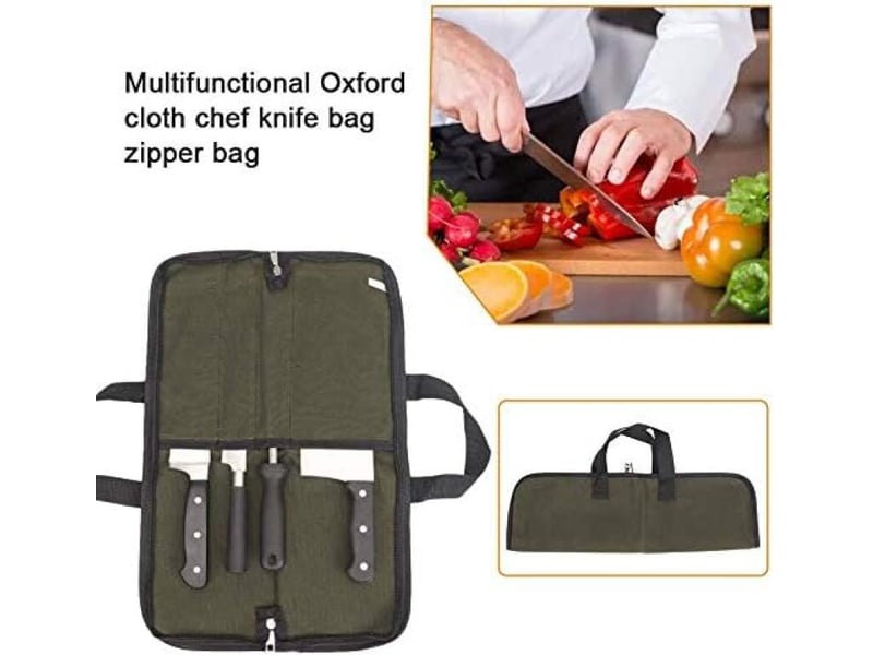  Sacoche à couteaux de cuisine, porte-couteaux vide, support à couteaux, sac à couteaux adapté au travail, au camping, aux pique-niques (couteaux non  - Conforama E