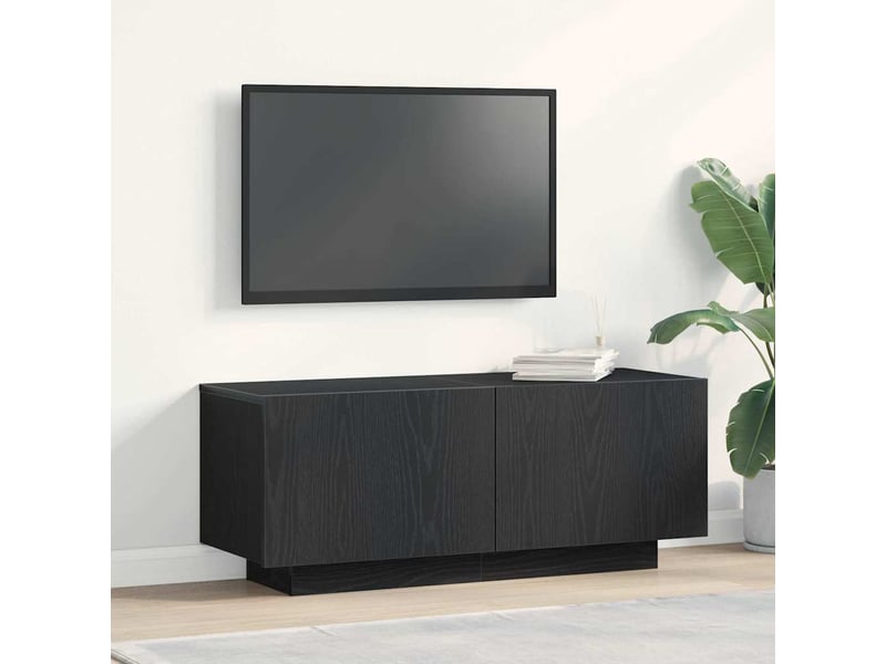  Meuble tv - banc tv - meuble de rangement 100 x 35 x 40 cm chêne noir bois d'ingénierie  - Conforama B