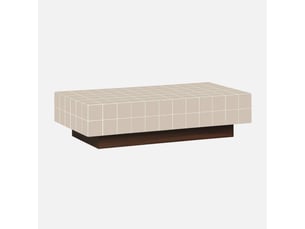 Table basse imitation carreaux de ciment 120cm beige - grid