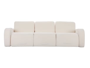 Canapé modulable 3 places convertible en velours côtelé beige 247x115x76 cm