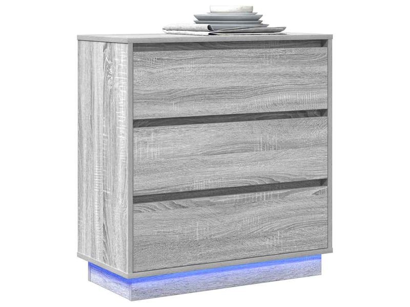 Table de chevet - cabinet de chevet - table de nuit gris 71 x 34,5 x 75 cm bois d'ingénierie - Conforama B
