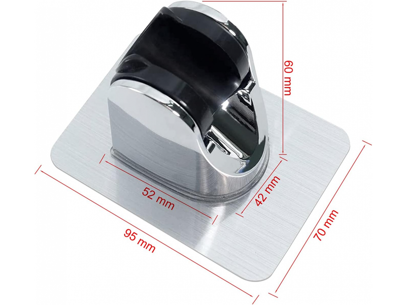  Support de douche sans perçage colle 3m - support de pommeau de douche universel, réglable (45°), pour pommeau de douche de salle de bain, chromé  - Conforama B