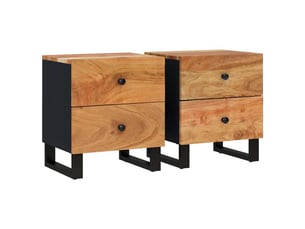 Lot de 2 tables de chevet - cabinet de chevet - table de nuit 40x33x46 cm bois d'acacia massif
