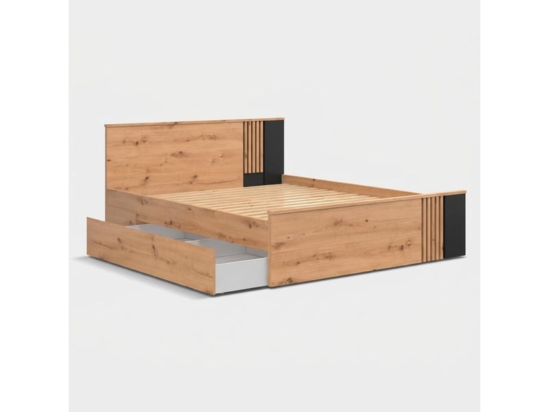  Lit double 160x200 en bois vabres  - Conforama C