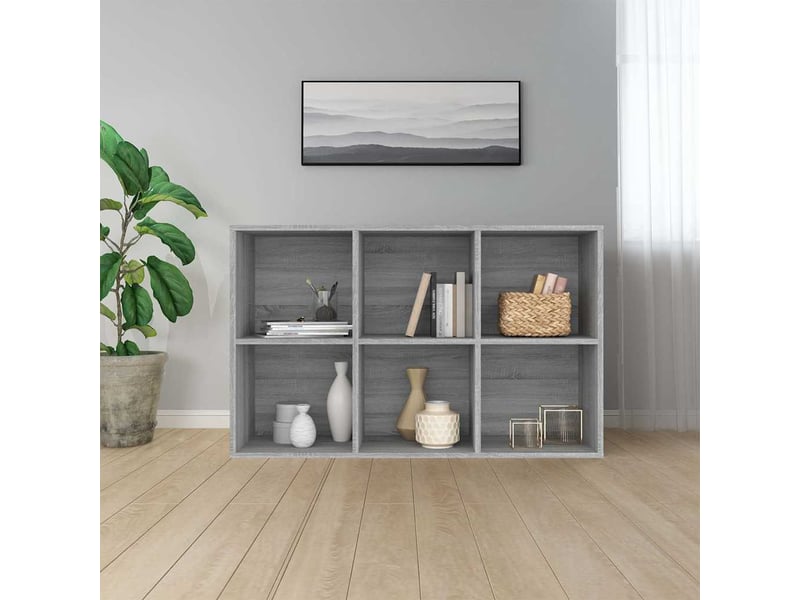  Bibliothèque, meuble de rangement salon sonoma gris 66x30x98 cm bois d'ingénierie  - Conforama D