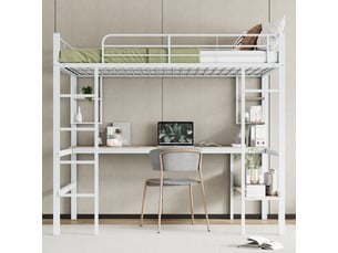 Lit mezzanine 140x200 cm <strong>ZOVIRA</strong> <strong></strong> coloris blanc