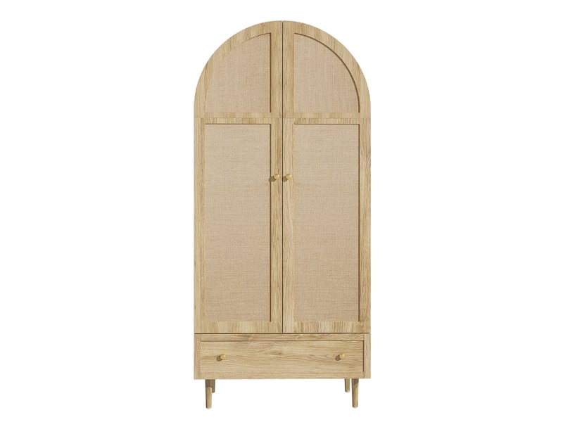  Armoire penderie avec portes en tissu tiroirs et tringle coloris chêne 79x50x175 cm GL7189O - Conforama A