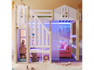 Lit mezzanine 90x200 cm <strong></strong> <strong></strong> coloris bicolore